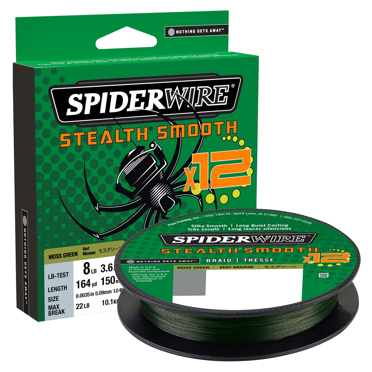 SpiderWire Sealth Smooth x12 150 mt Moss Green 1507352.jpg