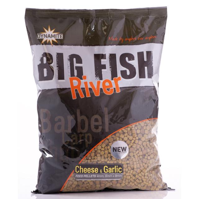 DYNAMITE BAITS BIG FISH RIVER FEED PELLETS CHEESE GARLIC 1,8KG ADY041367.jpg