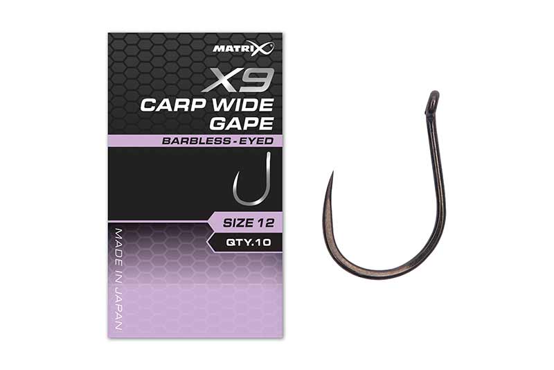 matrix X9 Carp Wide Gape Barbless Eyed GHK199.jpg